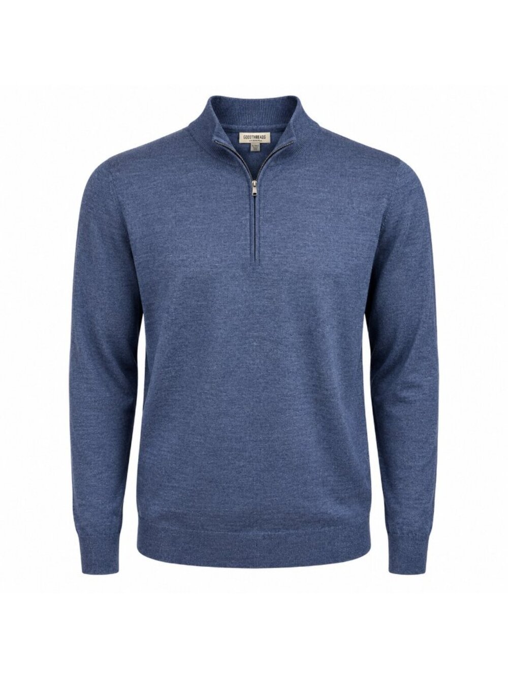 Goodthreads Men’s XL Tall Blue 100% Merino Wool Quarter Zip Sweater Pullover
